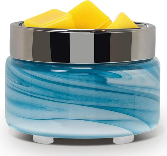 Scented Wax Melt Warmer Electric – Art-glass Candle Wax Warmer, 3-in-1 Wax Melter Burner, Fragrance Warmer for Scented Candles, Wax Melts, Tarts, Essential Oils to Freshen Home Office, Gift & Decor