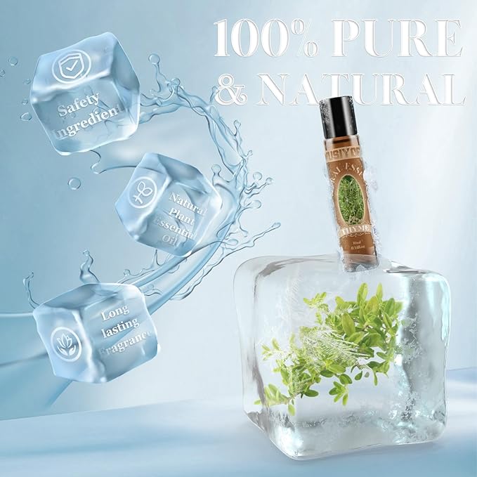 Thyme Essential Oil 10ML - 100% Pure and Natural Therapeutic Grade Oils for Aromatherapy Diffuser - 0.34 Fl Oz/Thyme