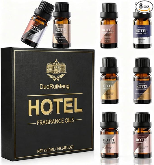 Hotel Diffuser Oil Gift Set - Inspired by 5-Star Hotel Scents - My Way,Ritz - C,Westin White Tea,Baccarat,Four Seasons,Hilton,Beachfront Villa,Paris Coast, Fragrance Oil Set