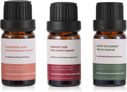 Luxury Hotel Collection Diffuser Oil(3x0.34 fl oz) |Essential Oil for Diffuser,Humidifier,Aromatherapy,Candle and Soap Making, Inspired by Ritz-Carlton, Westin, InterContinental,Gift for Women