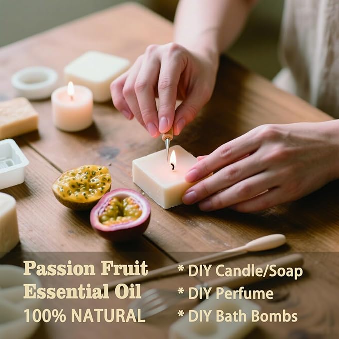Passion Fruit Essential Oil – MLYNKL Passion Fruit Oils 4.33 fl oz for Diffusers, Humidifiers, Massage, DIY Candles, Soap, Cleaning, Home, Yoga, Office, Gifts - 130 ml