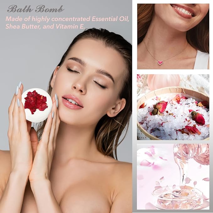 Mother‘s Day Gift Basket for Women, Gifts for Women - Rose Spa Gift Basket for Women, Bath and Body Gift Sets for Mom, Skin Care Set for Women | Spa Kit, Gifts for Christmas, Valentines Day, Birthday