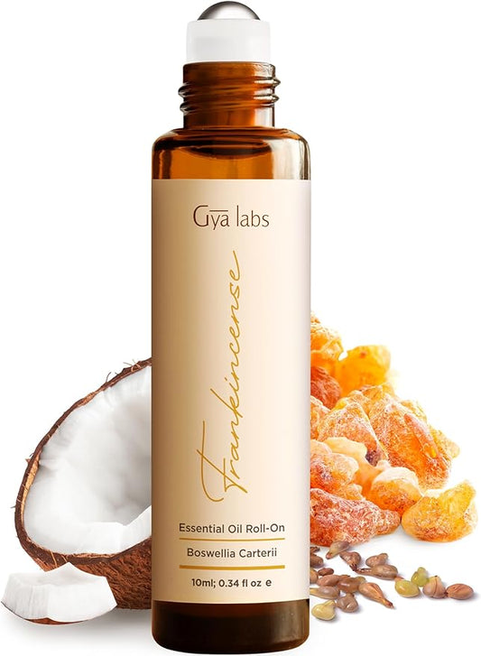 Gya Labs Frankincense Essential Oil Roll On - 0.34 Fl Oz - Travel Size Roller for Camping, Skin, Aromatherapy Relief, Convenience