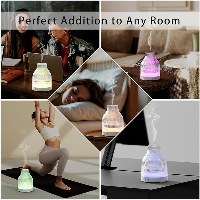 SOICARE Diffuser,USB Plug-in Car Portable Aromatherapy Diffuser,Essential Oils for Diffusers with 7 Colors Lights 2 Switch Mode Waterless Auto Off for Car Home Office Room (One Button Control)