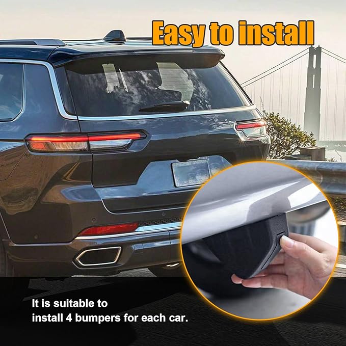 Augeny 4PCS Car Rear Lower Bumper Wing Lip Diffuser, Anti-Crash Auto Shark Fin Spoiler Protector with Mounting Screws, Universal Rear Bumper Lip Diffuser Kit for Car SUV Truck (Black)