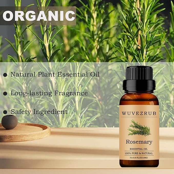 Rosemary Essential Oil - 10ML, 100% Pure and Natural for Aromatherapy Diffuser - 0.33 Fl Oz