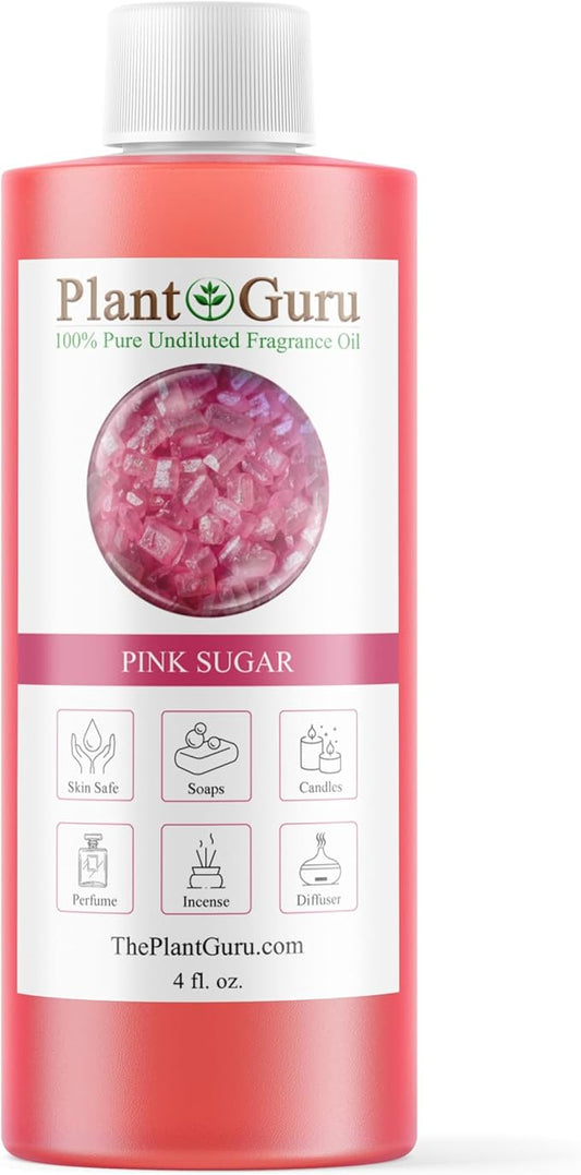 Pink Sugar Fragrance Oil 4 fl. oz. Scented Oil for DIY Soap Making, Candles, Bath Bombs, Body Butters. Used in Aromatherapy Diffusers, Burners and Warmers. Great Addition to Lotions and Creams.