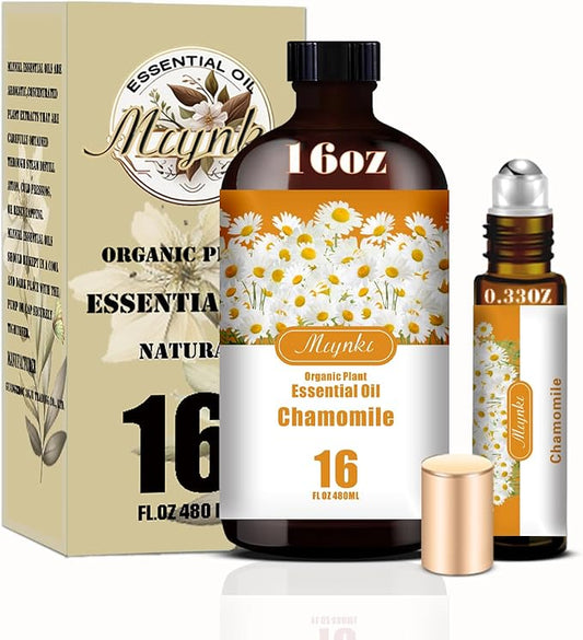 Chamomile Essential Oil – MLYNKL Chamomile Oils 16.33 fl oz for Diffusers, Humidifiers, Massage, DIY Candles, Soap, Cleaning, Home, Yoga, Office, Gifts - 490 ml