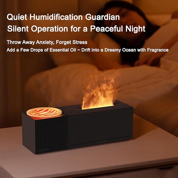 Flame Aroma Diffuser with Starry Sky Projection, Essential Oil Diffuser,150ml Humidifier with Remote Control,Timer,Waterless Auto Shut-Off for Home Office Bedroom