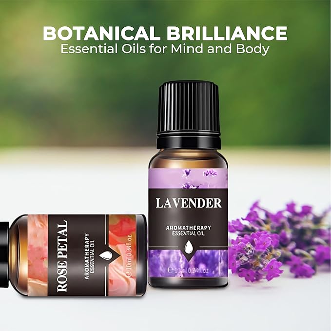 A CENTER Essential Oils Set Created for Humidifiers and Diffusers, Aromatherapy Diffuser Oils Scents, Essential Oil Kit for Home Use, Essential Oil Pack with Various Scents（8X10ML