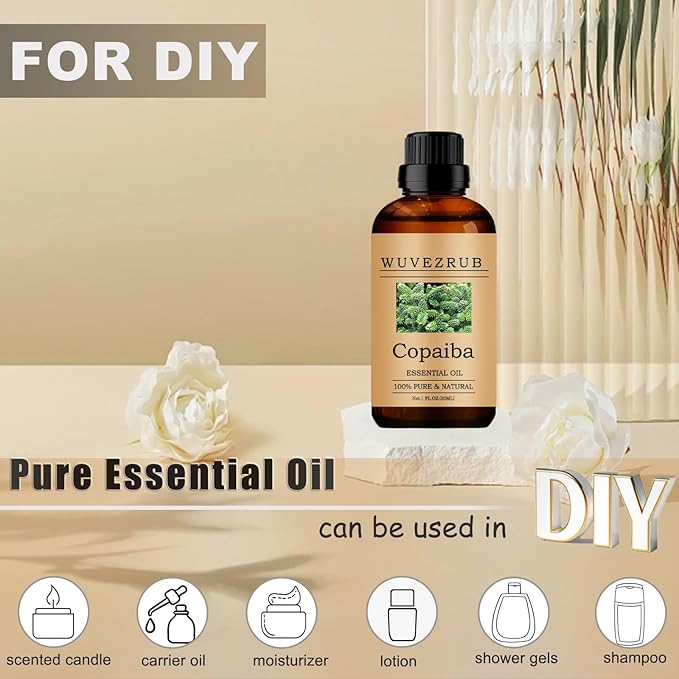 Copaiba Essential Oil, 30ML Pure and Natural for Aromatherapy Diffuser - 1 Fl Oz