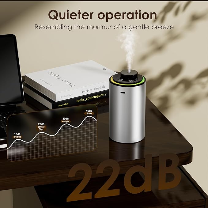 Waterless Essential Oil Diffuser, Portable Aromatherapy Diffuser,3 Countdown Timers & 3 Mist Levels for Home, Room, Car, Office