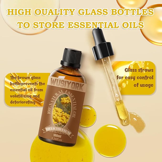 Helichrysum Essential Oil 100ML - 100% Pure and Natural Therapeutic Grade Oils for Aromatherapy Diffuser - 3.4 Fl Oz/Helichrysum