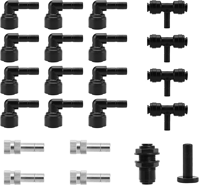 CozyCabin 4-Heads Reptile Mister Nozzles, 1/4'' Reptile Spray Nozzle 360 Degree Adjustable Detachable Nozzle - Fine Mist Fogger for Terrarium, Aquarium Rainforest
