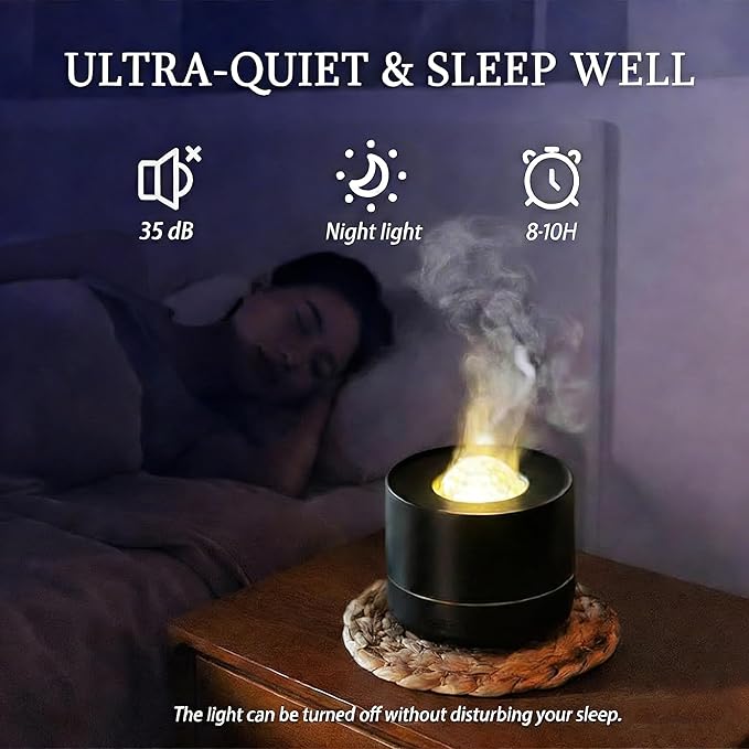 Small Humidifiers for Bedroom,Ultrasonic Cool Mist Humidifier, Water Ripple Projection Aroma Diffuser,Easy to Fill and Clean,Auto Shut-off for Safety,Desktop Humidifier for Bedroom Home Baby Plants