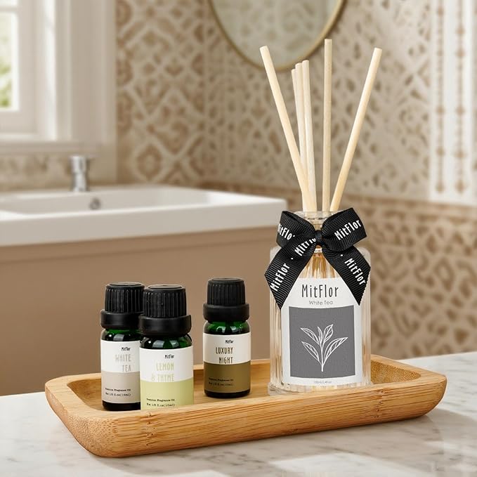 Hotel Fragrance Diffuser Oil Gift Set - Premium 6 x 10 ml, 0.34 fl oz, MitFlor Luxury Hotel Essential Oils Diffuser Scents - Inspired by the Hilton, Marriott, Shangri-La, Four Seasons, and W Hotel