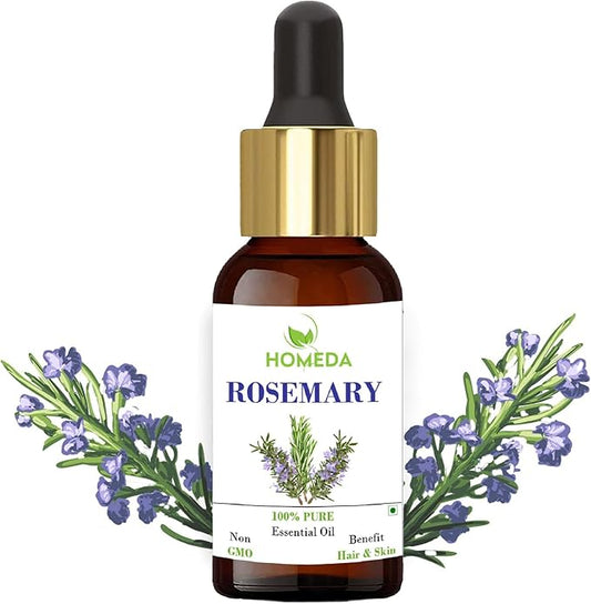 Rosemary Essential Oil, Organic Rosemary Oil for Hair Growth (0.5 fl oz, 15ml) Aceite De Romero Organico, Pure Rose Mary, Cold Pressed Topical Rosmarin for Diffuser, Scalp, Skin