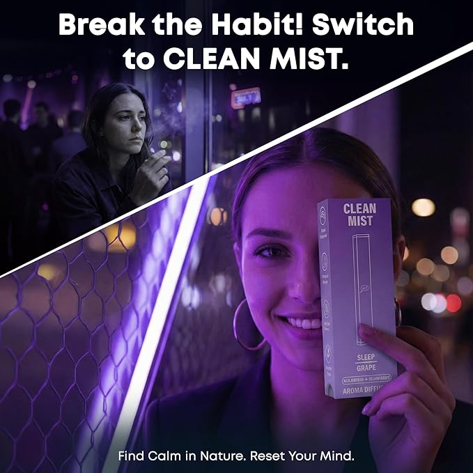 The Clean Mist Sleep Blend Herbal Diffuser Pen | Aroma Diffuser Pen Stick with Lavender, L-Theanine, and Chamomile | Natural Plant-Based Alternative | 500 Uses Per Stick