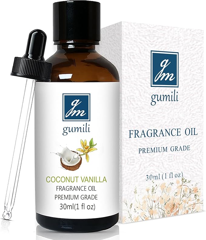 GM Gumili Coconut Vanilla Fragrance Oil, Perfume Oil, Home Scent Oils for Soaps, Candle Making, Dryer Balls, Diffusers, Laundry, Slime -1 oz /30ml
