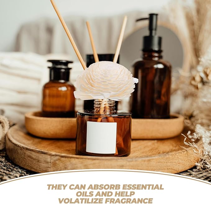 GANAZONO Small Aromatherapy Diffuser Flowers 2pcs Artificial Cotton Rope Fragrance Bottle Flower Heads Home Use Essential Oil Diffuser Replacements for Home Decor