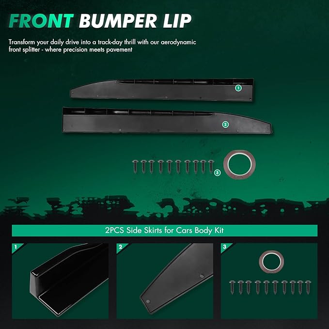 SCITOO Glossy Black Side Skirts for Cars Body Kit 31" x 4" x 3" Fits for Universal ABS Side Skirt