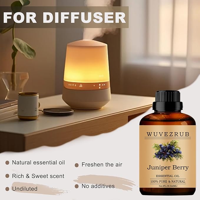 Juniper Berry Essential Oil 240ML, 100% Pure and Natural for Aromatherapy Diffuser - 8 Fl Oz
