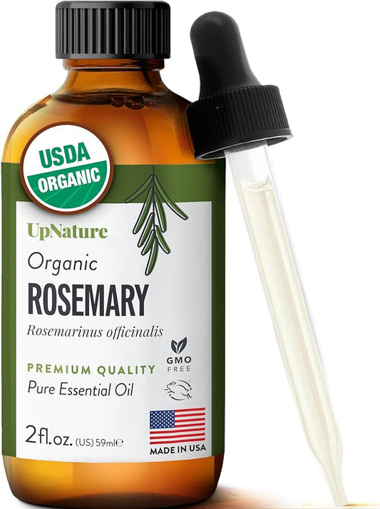 UpNature Organic Rosemary Oil - 100% Pure Rosemary for Hair, Scalp, Skin, 2oz