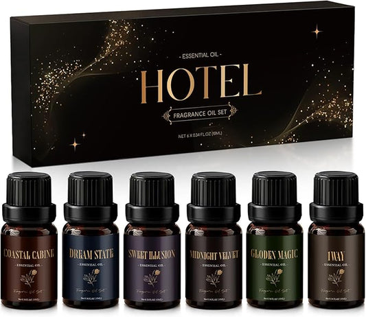 Hotel Collection Diffuser Oil, Hotel Diffuser Oils, Luxury Essential Oil for Diffuser, Soap & Candle Making Scents - 1 Way, Dream State, Coastal Cabine, Gloden Magic