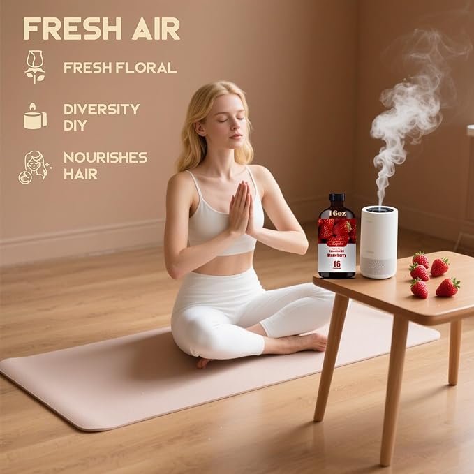 Strawberry Essential Oil – MLYNKL Strawberry Oils 16.33 fl oz for Diffusers, Humidifiers, Massage, DIY Candles, Soap, Cleaning, Home, Yoga, Office, Gifts - 490 ml