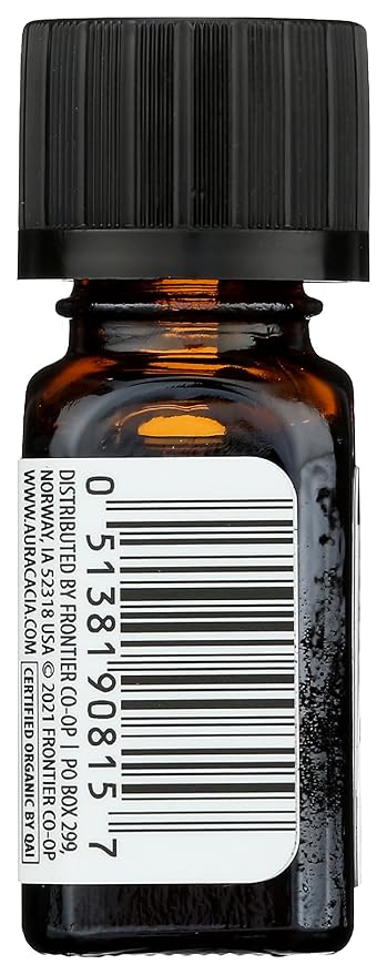 Aura Cacia Organic Lemongrass Essential Oil, GC/MS Tested for Purity, 7.4ml, 0.25 Fl Oz
