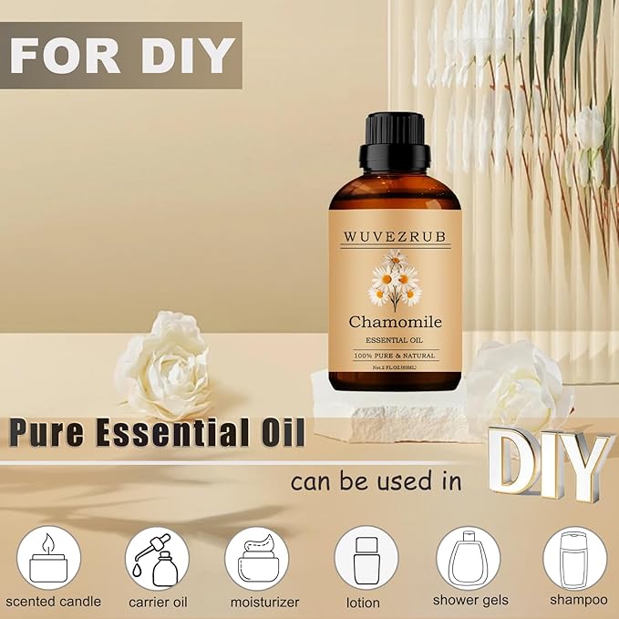 Chamomile Essential Oils 60ML, 100% Pure and Natural Essential Oil for Aromatherapy Diffuser - 2 Fl Oz/Chamomile