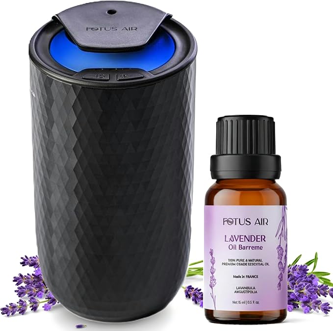 Waterless Essential Oil Diffuser – Portable Cordless Aromatherapy Diffuser for Home, Car, Office – 3 Mist Levels - 4 Timer Modes - 15ml Oil Capacity - USB-C Rechargeable