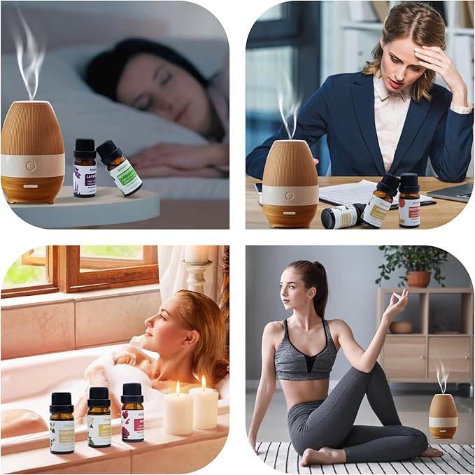12 Natural Essential Oils Set, Organic Fragrance Oil Essential Oils for Diffuser for Home, Candle Scents, Aromatherapy - Lavender, Eucalyptus, Tea Tree, Rose, Vanilla, Sandalwood and More