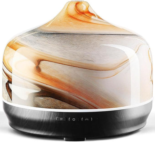 Porseme 500ml Glass Essential Oil Diffuser Aromatherapy Ultrasonic Cool Mist Humidifier 15-21 Running Hours Waterless Auto-Off Air Diffusers for Sleeping Yoga Working Spa(Jupiter)