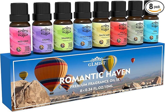 Essential Oils Set Classic Fragrance Oil for Variety Uses for Diffusers for Men, Diffuser Oils Scents for Party and Home As Great Gift for Men, Romantic Haven Kit