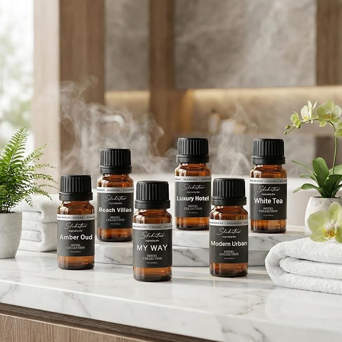 Hotel Diffuser Oil Gift Set – Luxury Hotel Inspired Fragrance Oils for Diffusers, Premium Aromatherapy Home Fragrance, Long Lasting Scent for Bedroom, Spa & Office (Hotel Fragrance Set 10ml*6)