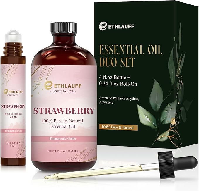 Strawberry Essential Oil,Strawberry Oils for Aromatherapy, Diffusers, Humidifiers, Home fragrances, DIY Skincare, Candle, Soap Making, Relaxation, Yoga