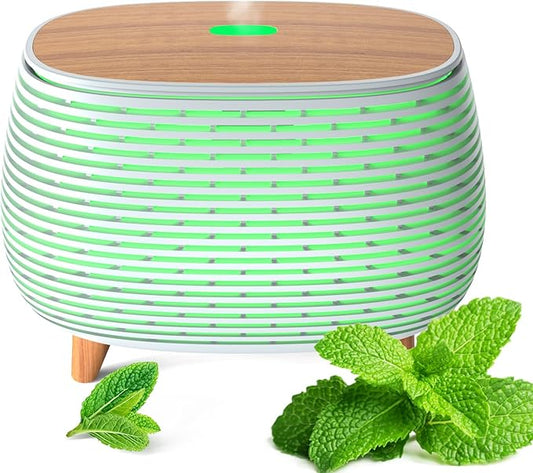 Essential Oil Diffuser, 400ml Aromatherapy Diffuser, Ultrasonic Diffusers for Essential Oils, Cool Mist Humidifier with 7 LED Color Changing Light and Auto-Off Safety, for Office Home