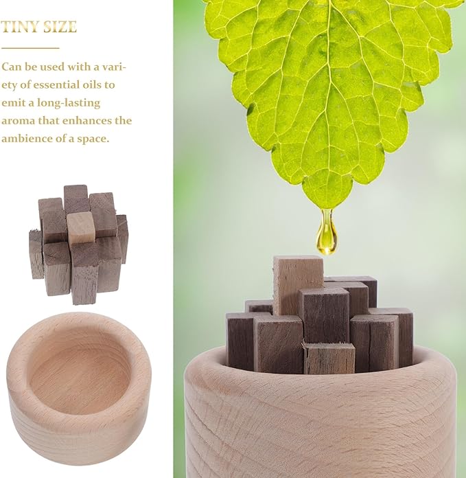 Holibanna Wood Diffuser Ornament for Home and Office Natural Beech Wood Aromatherapy Decor Handmade Essential Oil Diffuser for Domestic Use and Relaxing Ambiance