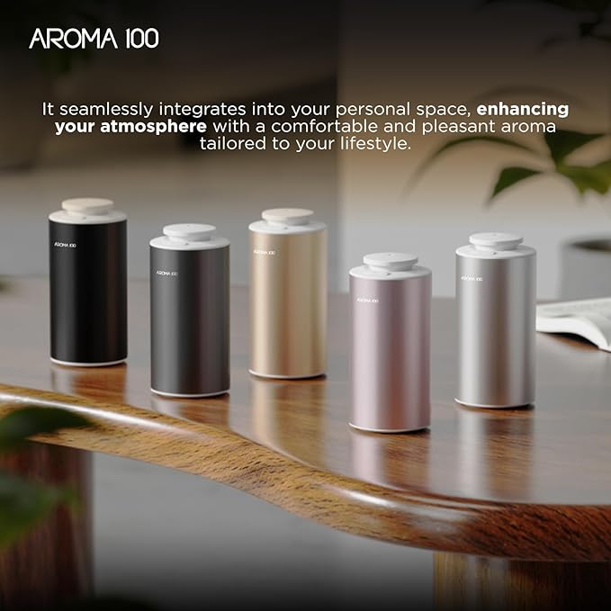 waterless Diffuser，Scent Aroma Fragrance Air Machine, Rechargeable Essential Oil Diffuser,car Diffuser air freshener，500sq.ft Coverage，Aromatherapy Diffuser for Rooms and Hotels (Black)