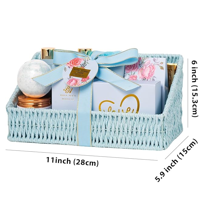 Mothers Day Gifts Basket for Mom, 32 Pcs Ylang & Rose Bath & Body Gift Basket for Women, Hydrating Face Skin Care Kit, Spa Gift Basket Set, Self-Care Relaxation Gift, Birthday, Anniversary