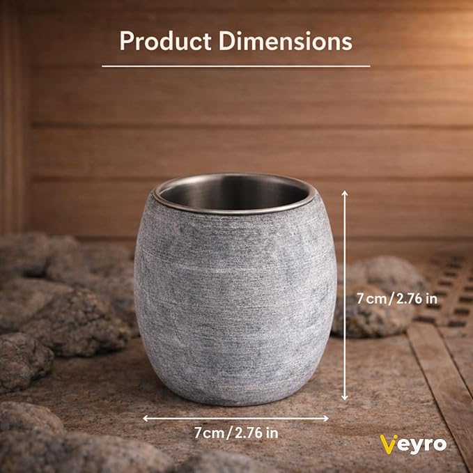 Veyro Large Sauna Diffuser – Natural Stone Aroma Cup for Essential Oils, Sauna Essential Oil Diffuser, Sauna Aromatherapy Bowl, Gifts for a Sauna Accessories Luxury Stone Oil Holder