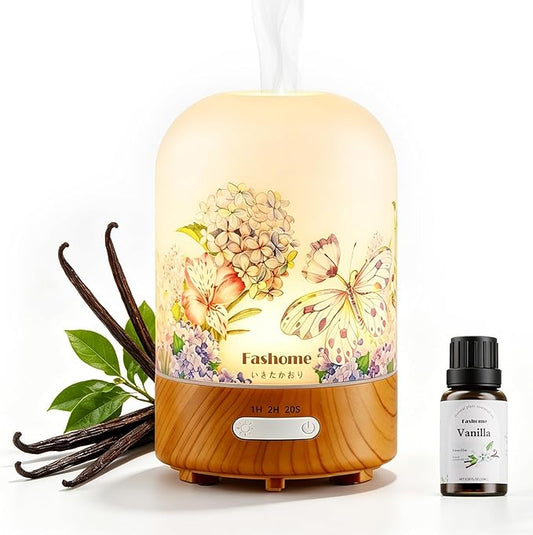Essential Oil Diffuser for Home, Ultrasonic Cool Mist Air Aromatherapy Humidifier, Mini Scent Air Machine Portable Diffuser with Changing Lights & Auto Shut-Off for Home Bedroom Office Yoga(<25dB)