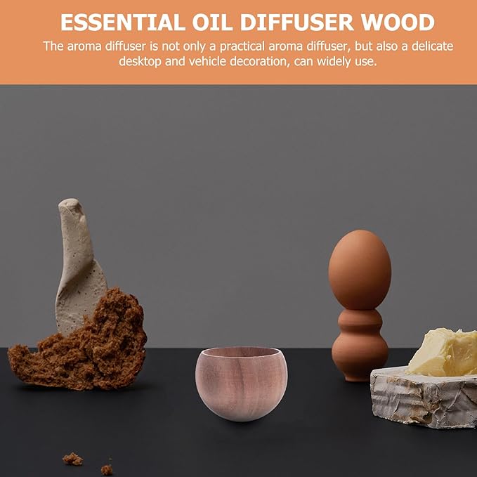 UPKOCH Wood Essential Oil Diffuser Stand Small Walnut Aromatherapy Diffuser for Home and Car Non-fire Scented Diffused Wood for Relaxation and Air Freshening