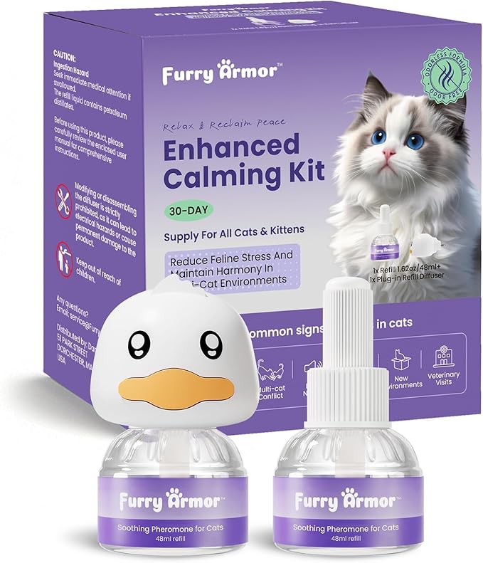 Cat Calming Diffuser for Cats – Pheromone Diffuser to Calm Cats – Multi‑Cat Starter Kit (1 Plug‑in + 48ml Refill) – Reduces Scratching, Meowing, Hiding, Urine Marking – Odorless
