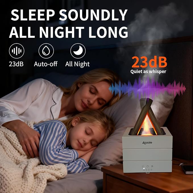 Campfire Flame Fire Diffuser, Bonfire Aromatherapy Essential Oil Diffuser, 280ML Ultrasonic Mist Humidifier with Remote, 7-Color LED, Timer, Auto Shut-Off for Bedroom, Office, Yoga, Gifts