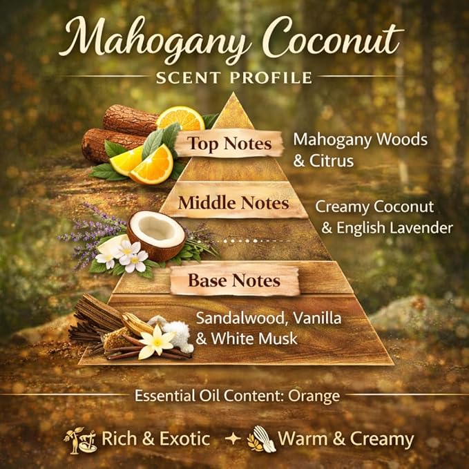 Car Diffuser Oil Refill 1 oz – Essential Oil Car Air Freshener Refill for Hanging Car Diffuser, Long Lasting Fragrance Oil, Phthalate Free, Multiple Scents. | Mahogany Coconut