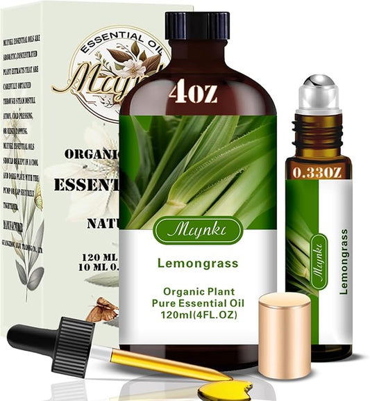 Lemongrass Essential Oil – MLYNKL Lemongrass Oils 4.33 fl oz for Diffusers, Humidifiers, Massage, DIY Candles, Soap, Cleaning, Home, Yoga, Office, Gifts - 130 ml