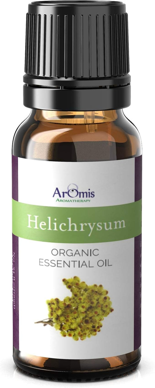 ArOmis Organic Helichrysum Gymnocephalum Essential Oil - Helichrysum G. - Unique Curcumene and Eugenol-Rich Aroma - 100% Pure & Undiluted - 10ml (.34 fl oz)