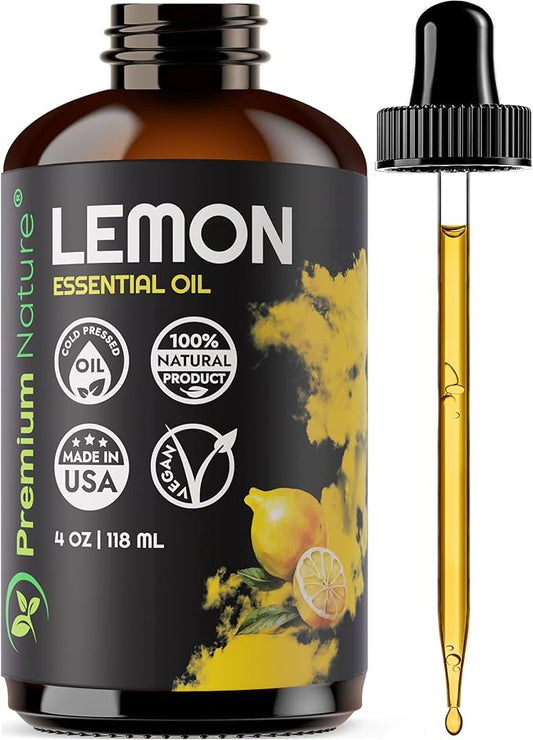 Lemon Essential Oil for Diffuser Aromatherapy Oils for Laundry and for Skin Pure Essential Oils for Soap Making Lemon Oil for Diffuser Citrus Oil 4 oz